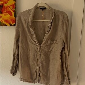 Quince Beige Linen sleep Shirt